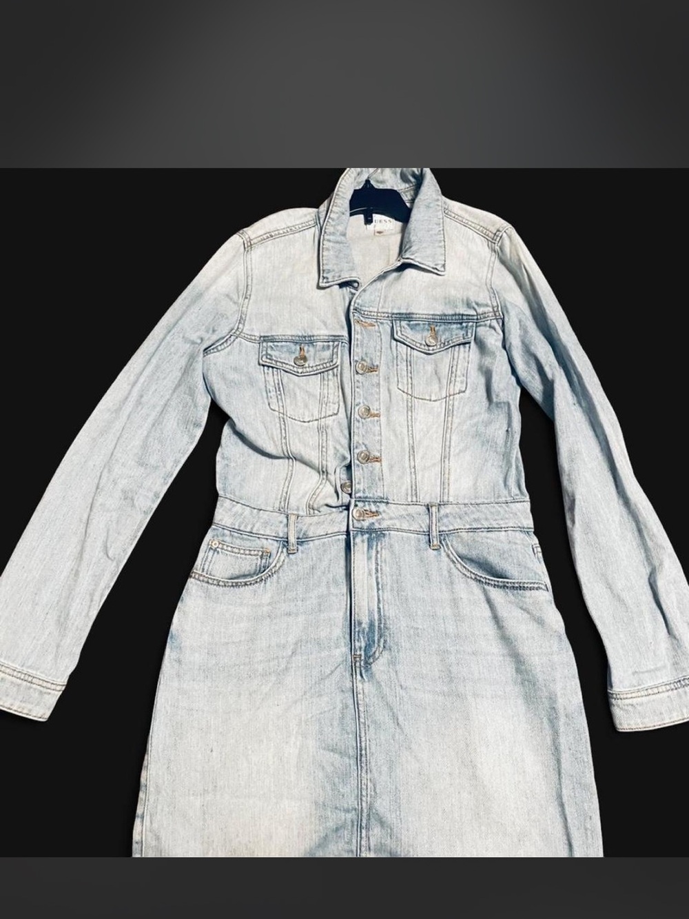 Guess Light Blue Denim Jacket Dress